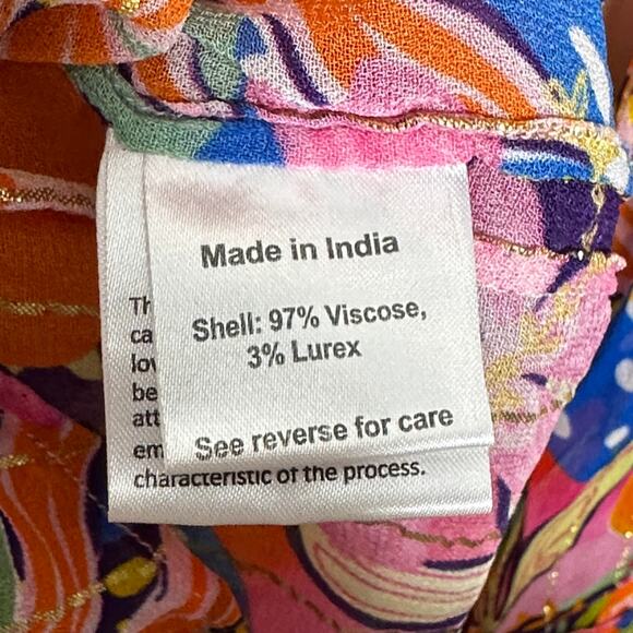 ROCOCO SAND Plum Floral Shirt Mixed Fruit Bright Sz S $173 {HH17} - Picture 5 of 5